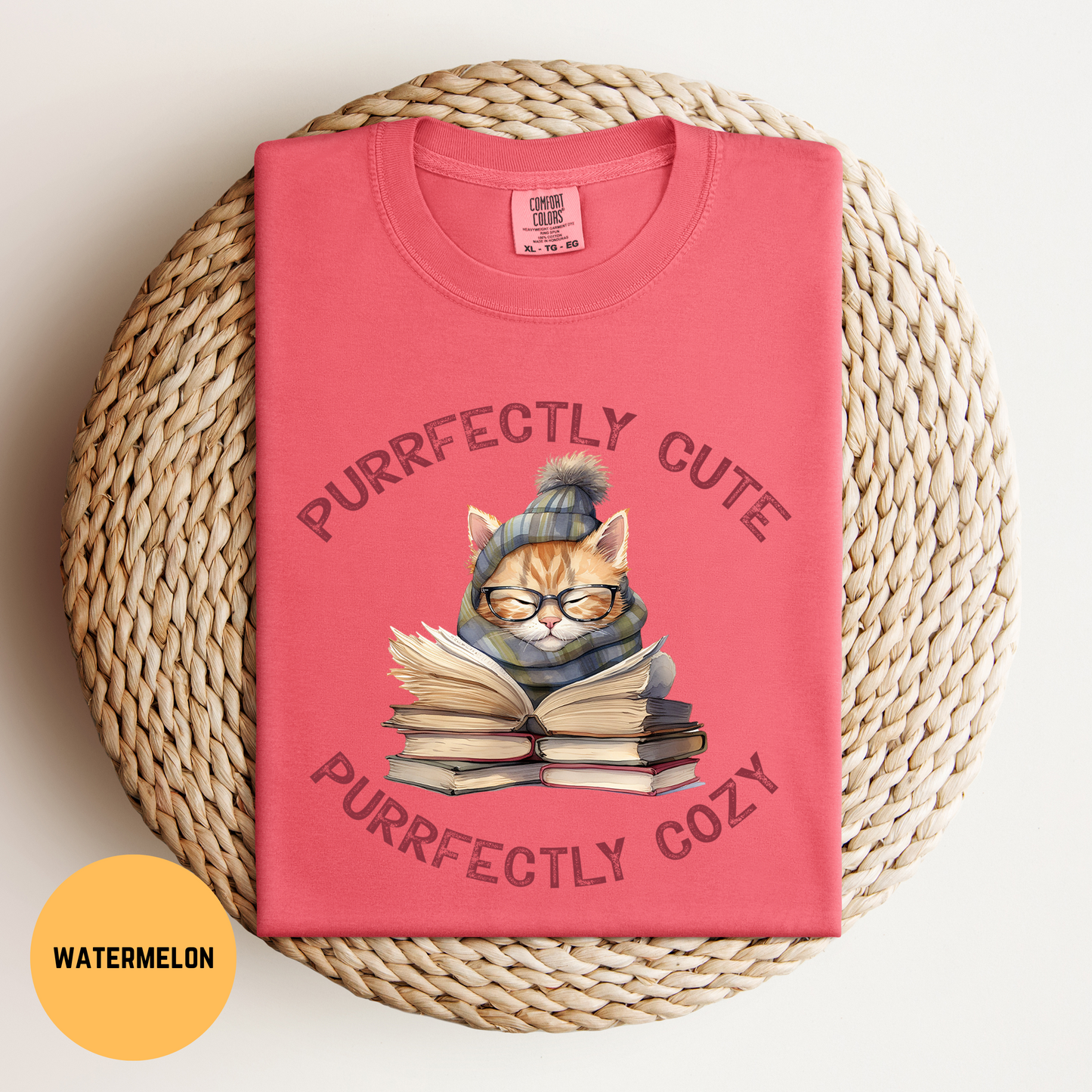 Cats & Books T-Shirt, Cat Reading Shirt, Purrfectly Cozy Cat Shirt, Funny Cat Tee