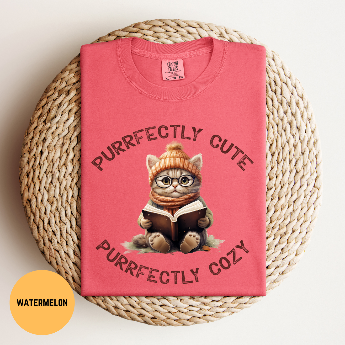 Cat Reading Shirt, Purrfectly Cozy Cat Shirt, Cats & Books T-Shirt, Funny Cat Tee