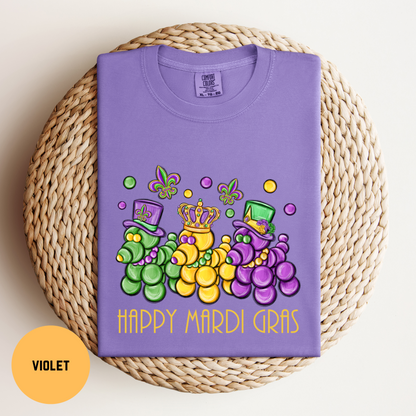 Happy Mardi Gras T-shirt, Bead Dog Tee, Comfort Colors Mardi Gras Shirt, Mardi Gras Bead Dog Shirt