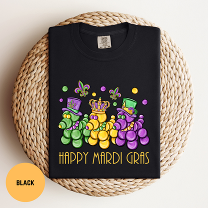 Happy Mardi Gras T-shirt, Bead Dog Tee, Comfort Colors Mardi Gras Shirt, Mardi Gras Bead Dog Shirt