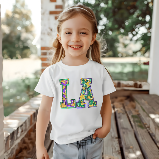 LA Toddler T-Shirt, Mardi Gras Kids Shirt, Louisiana Children's Tee