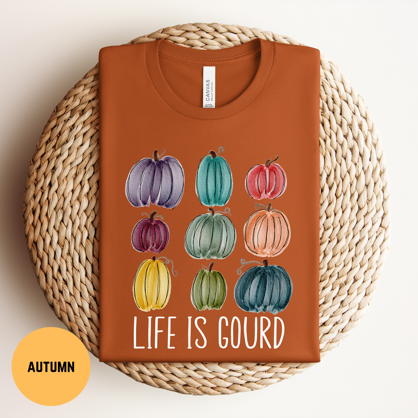 Life is Gourd T-Shirt, Punny Fall Shirt, Cute Pumpkin Patch Tee