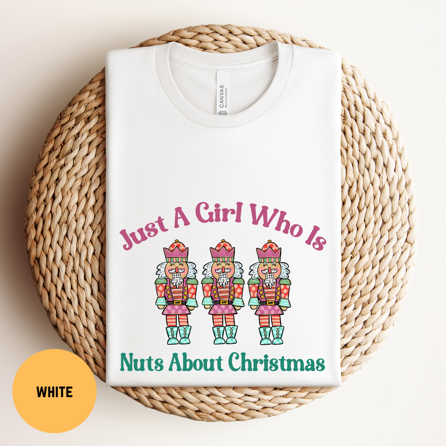 Girls Pink Nutcracker Christmas Shirt, Nuts About Christmas T-shirt, Funny Nutcracker Tee