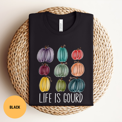 Life is Gourd T-Shirt, Punny Fall Shirt, Cute Pumpkin Patch Tee