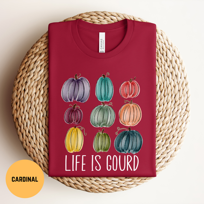 Life is Gourd T-Shirt, Punny Fall Shirt, Cute Pumpkin Patch Tee