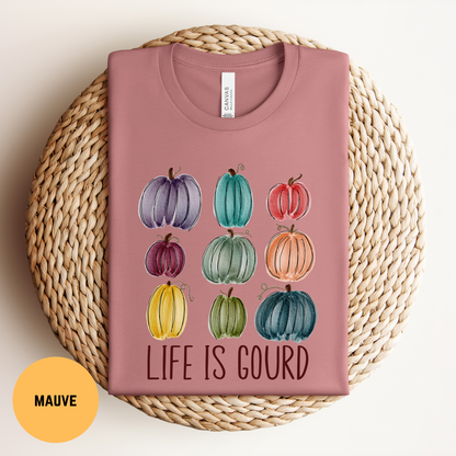 Life is Gourd T-Shirt, Punny Fall Shirt, Cute Pumpkin Patch Tee