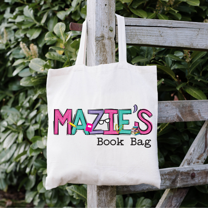 Personalized Retro Library Bag for Tweens