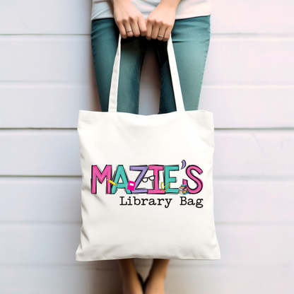 Personalized Retro Library Bag for Tweens