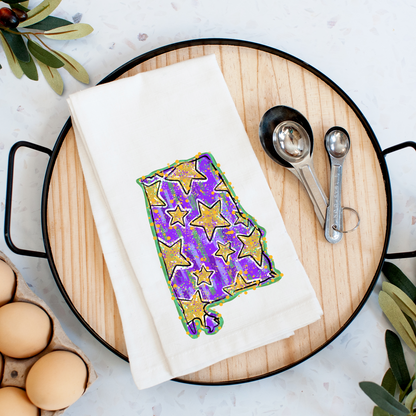 Alabama State Mardi Gras Kitchen Towel