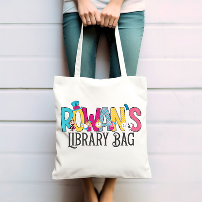 Alice In Wonderland Inspired Library Tote Bag