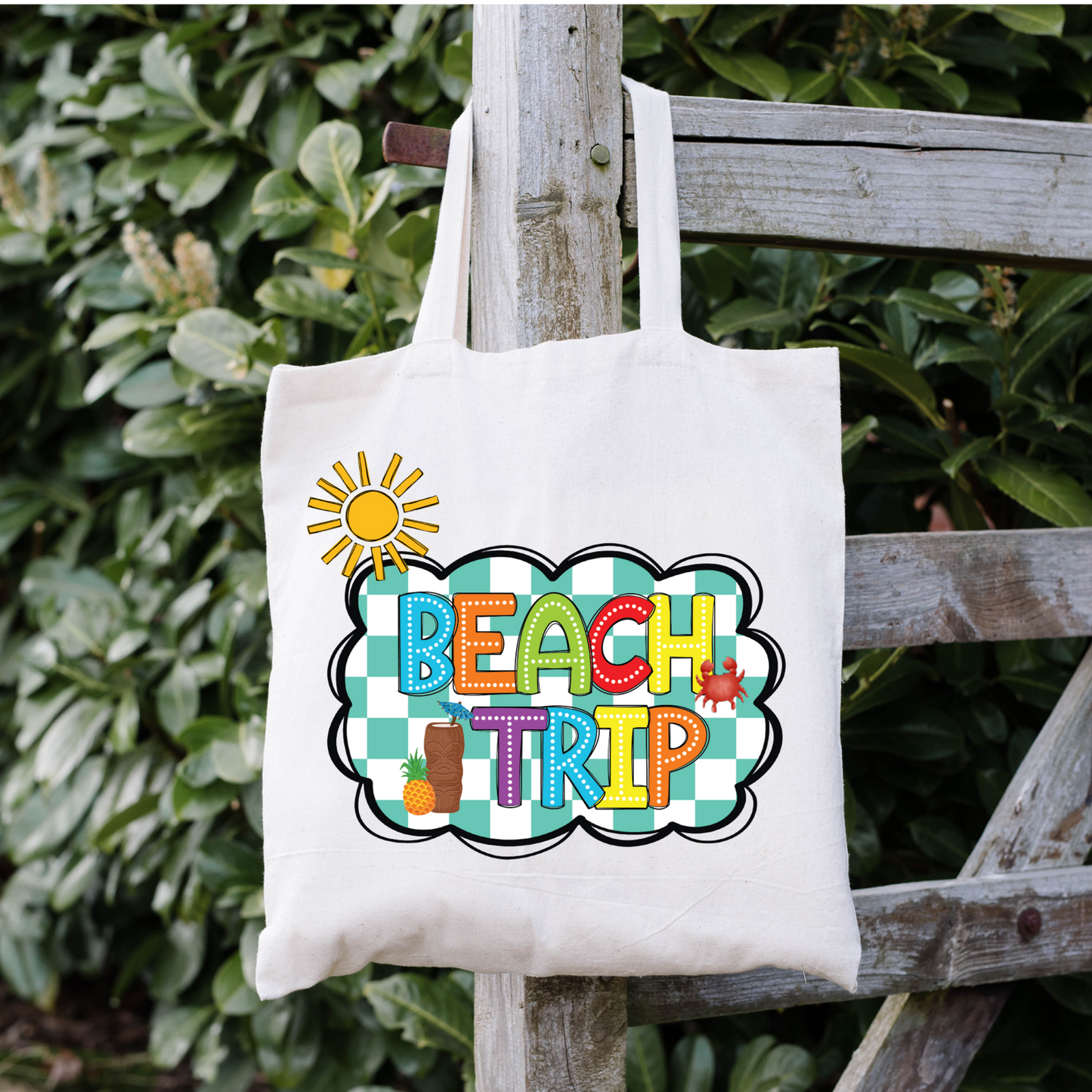 Marquee Letters Beach Trip Tote Bag