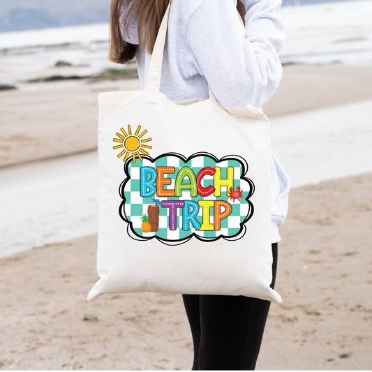 Marquee Letters Beach Trip Tote Bag