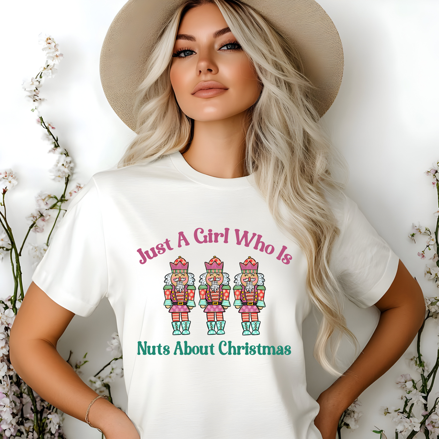 Girls Pink Nutcracker Christmas Shirt, Nuts About Christmas T-shirt, Funny Nutcracker Tee