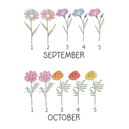 Custom Birth Month Flower Bouquet Tea Towel Options