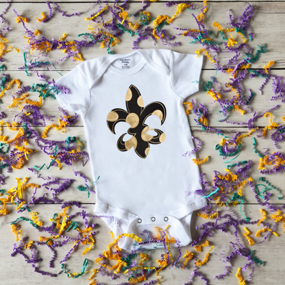 Black & Gold Fleur De Lis Onesie