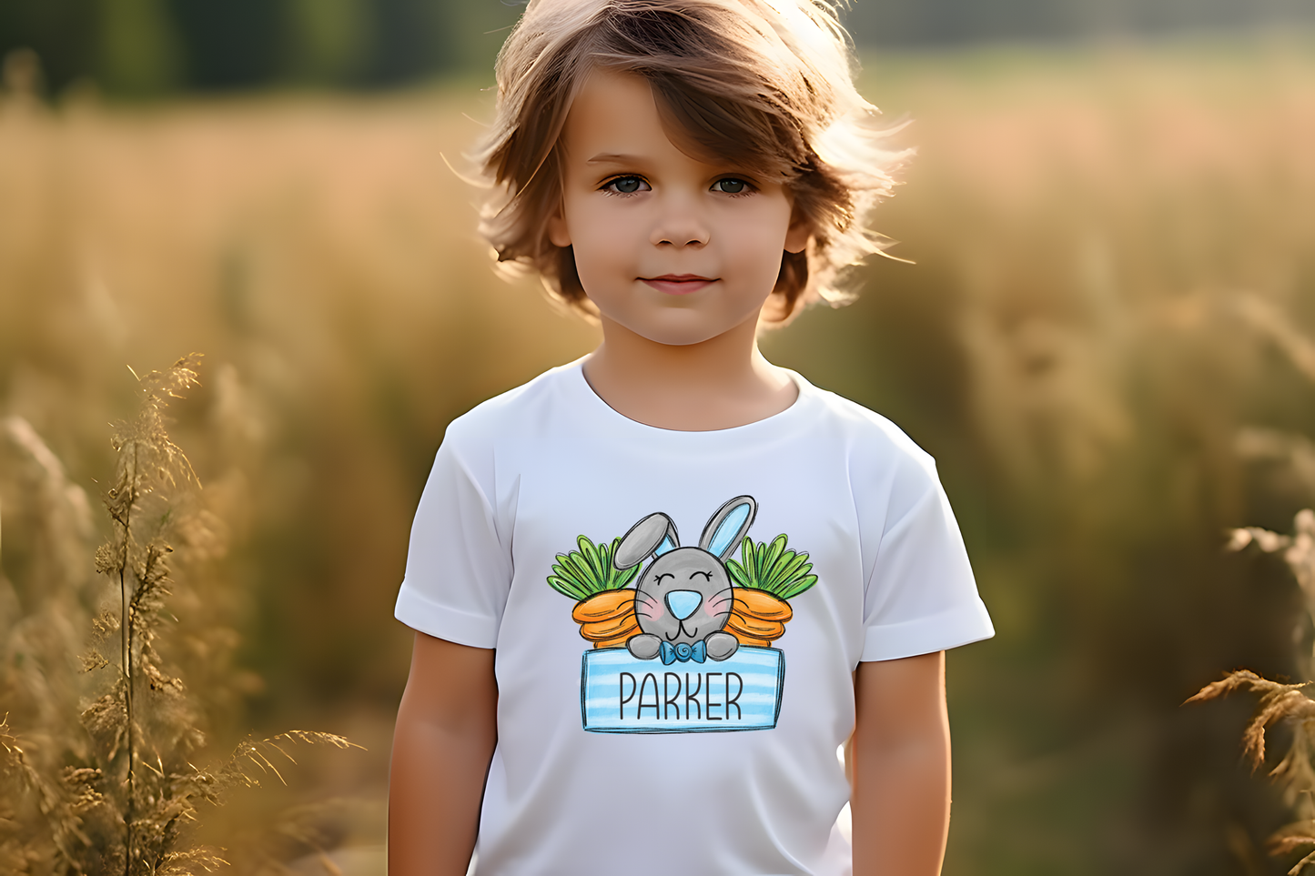 Personalized Boys Easter Shirt, Kids Name Easter Bunny Tee, Boys Name Easter T-Shirt