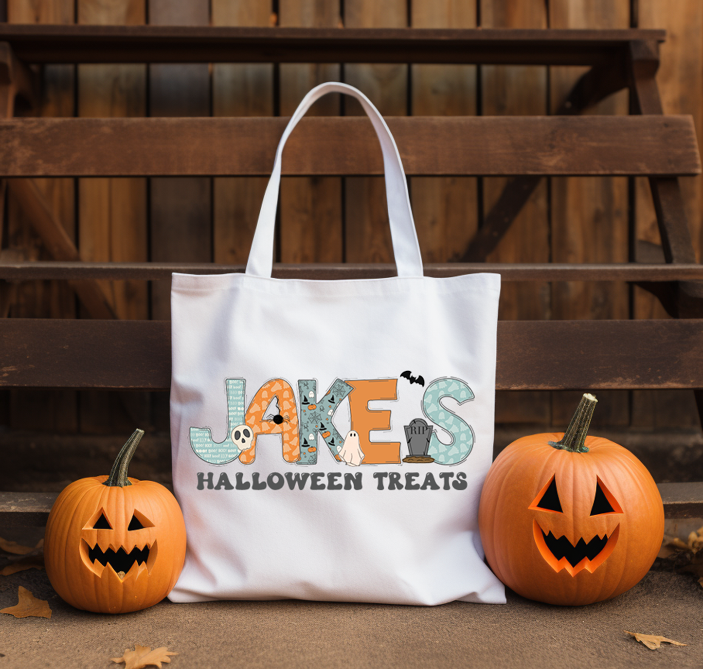 Boys Name Halloween Treat Bag