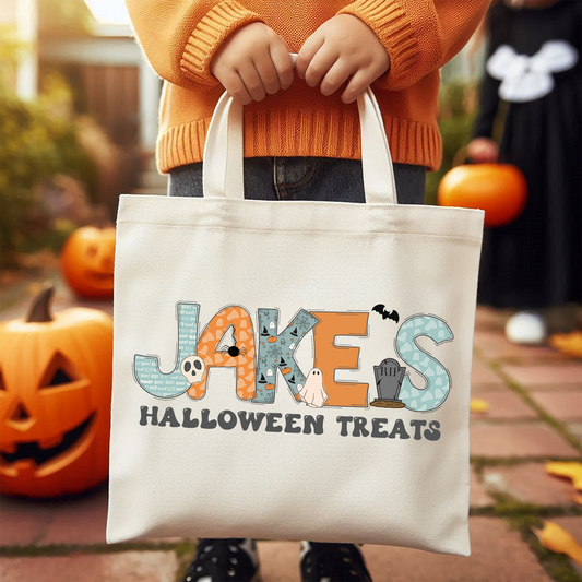 Boys Name Halloween Treat Bag