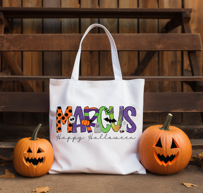 Boys Name Halloween Tote Bag