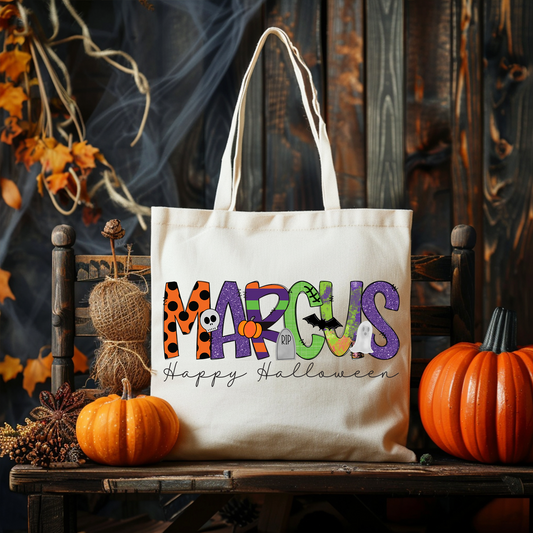 Boys Name Halloween Tote Bag