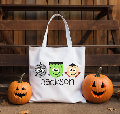 Personalized Boys Halloween Tote Bag