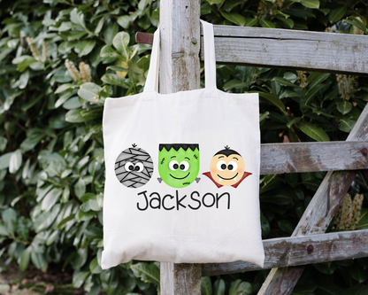 Personalized Boys Halloween Tote Bag