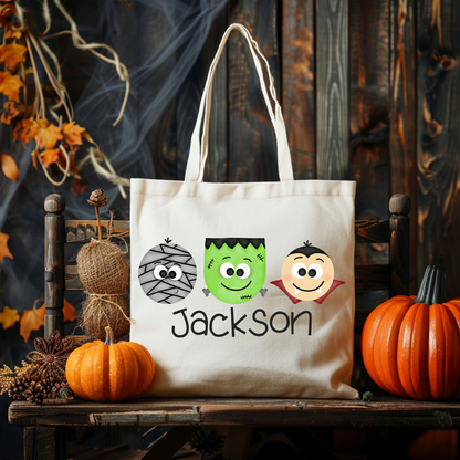 Personalized Boys Halloween Tote Bag