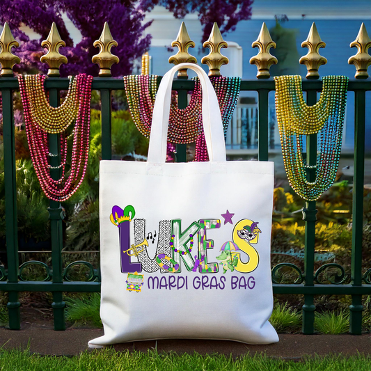 Mardi Gras Parade Bag, Personalized Mardi Gras Bead Bag