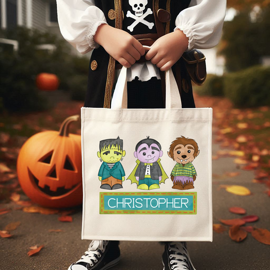 Boys Name Monster Halloween Bag