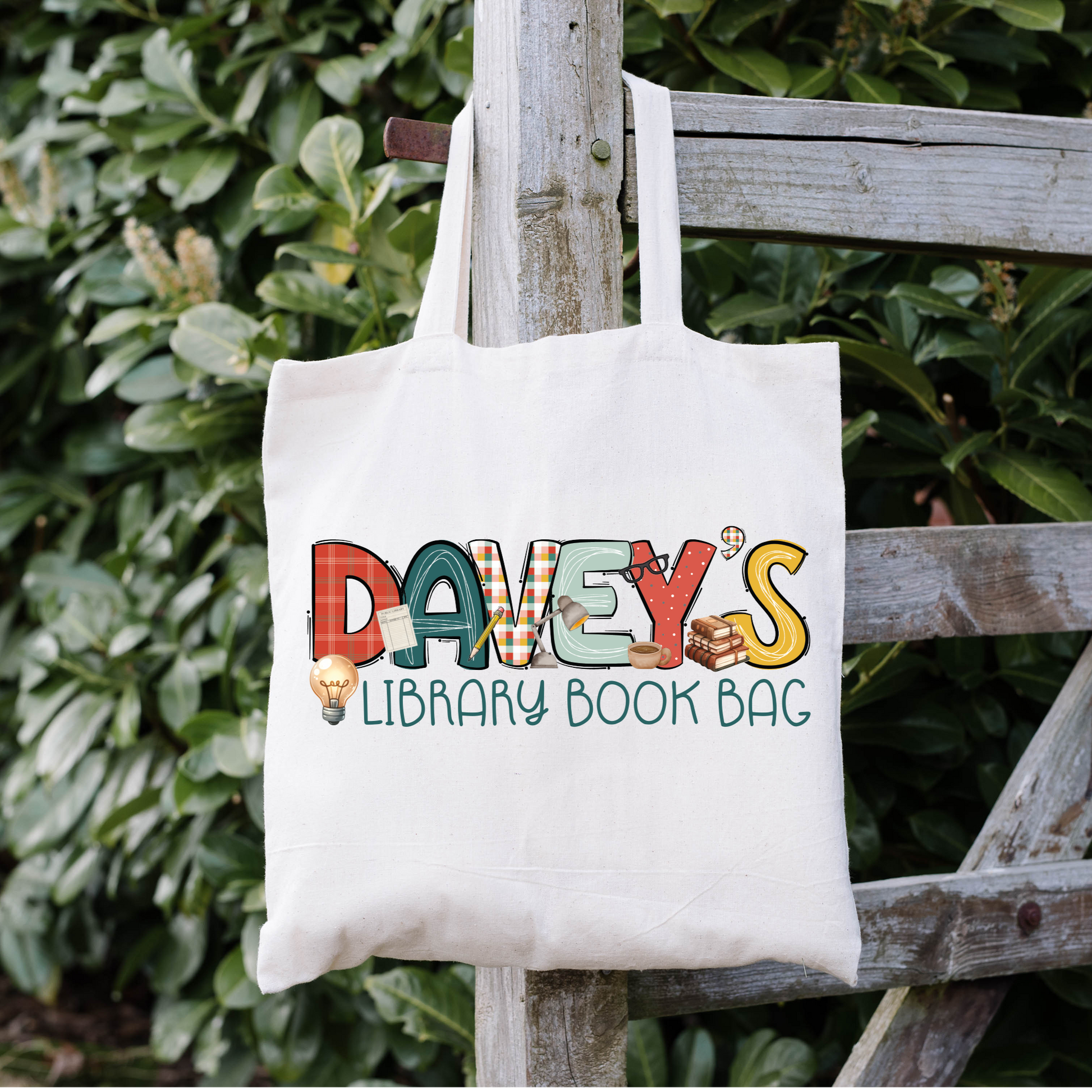 Boys Name Library Tote Bag