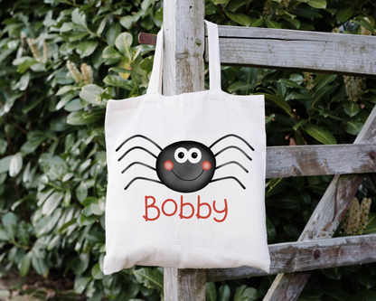 Cute Halloween Boys Spider Name Bag