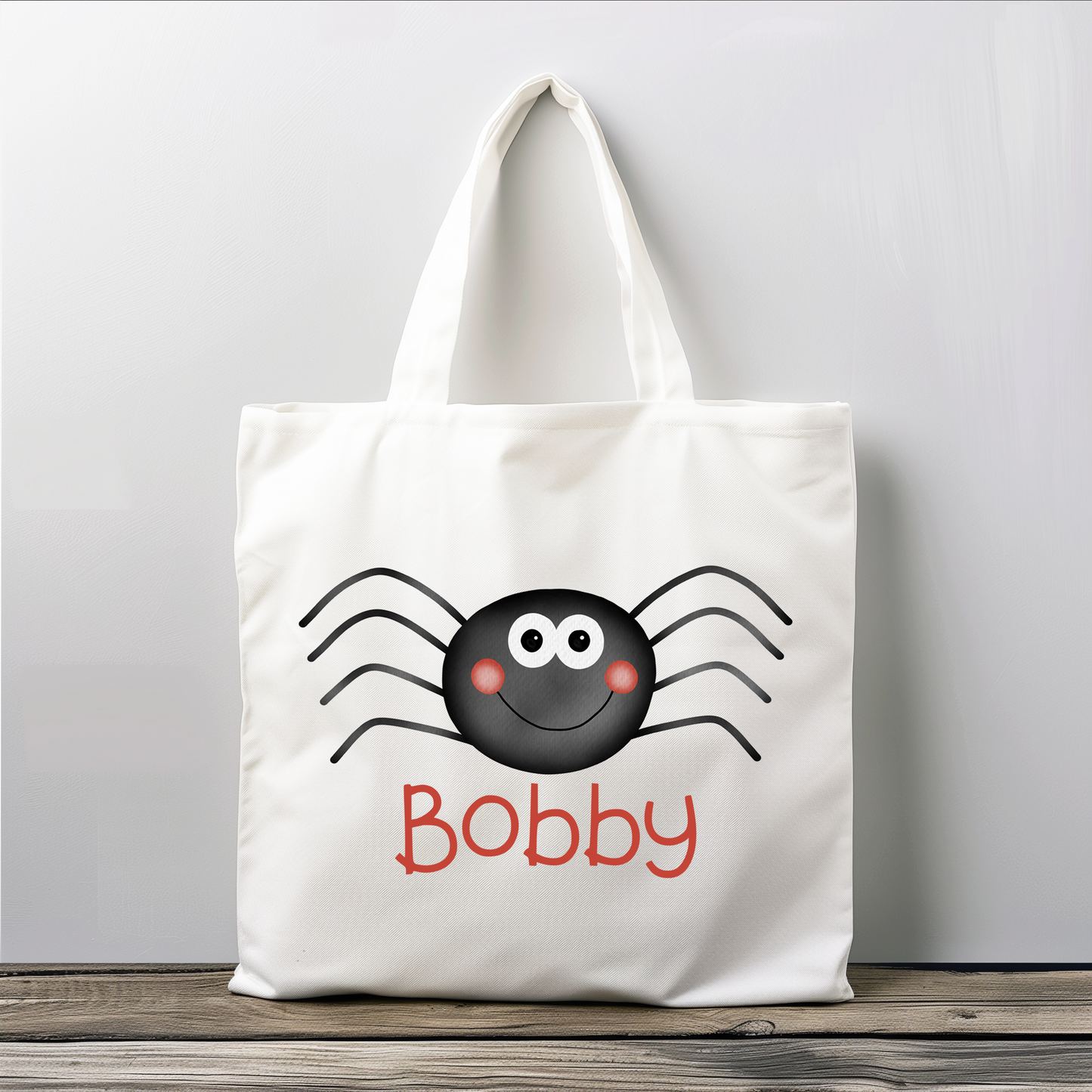 Cute Halloween Boys Spider Name Bag