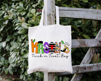 Personalized Boys Trick or Treat Tote Bag