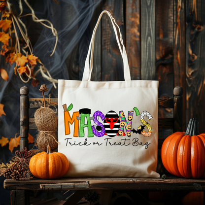 Personalized Boys Trick or Treat Tote Bag