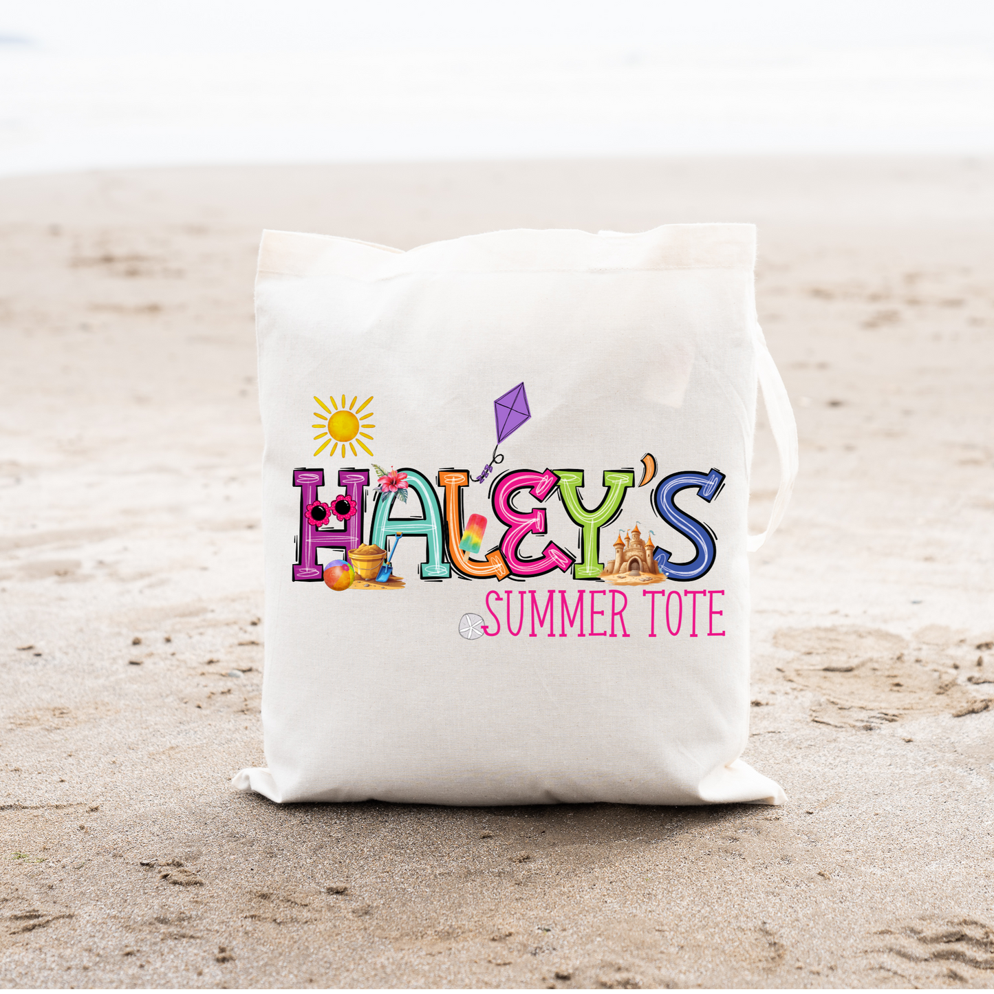 Personalized Girls Summer Tote Bag