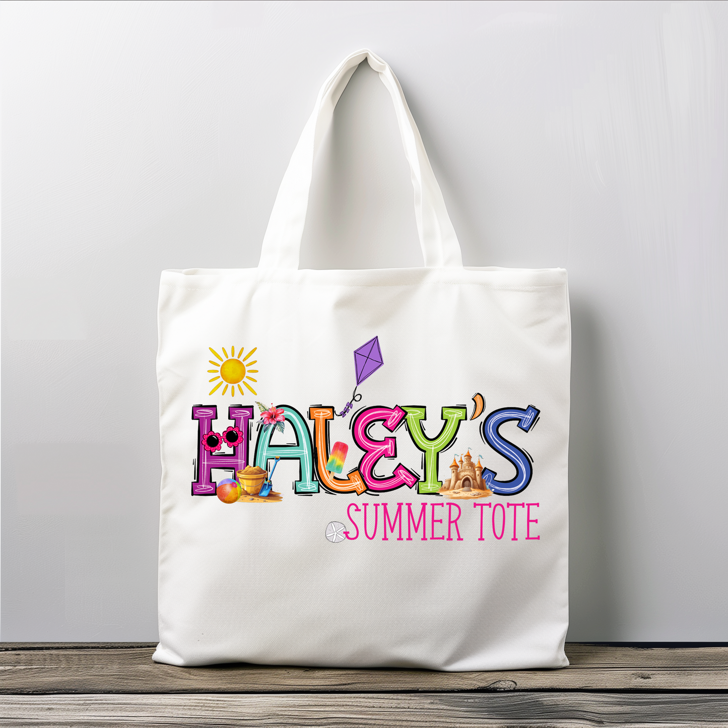 Personalized Girls Summer Tote Bag