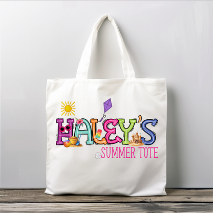 Personalized Girls Summer Tote Bag