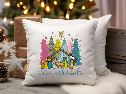 Nativity Christmas Pillow, Christian Christmas Pillowcase