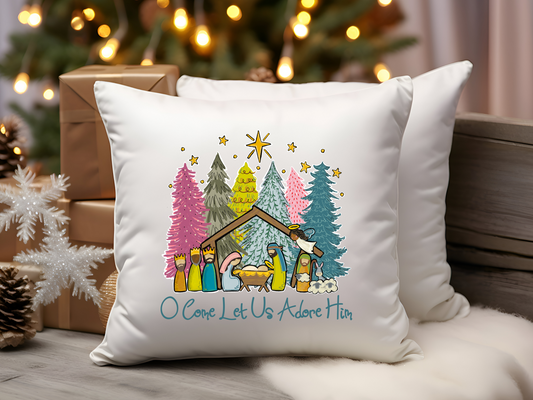 Nativity Christmas Pillow, Christian Christmas Pillowcase