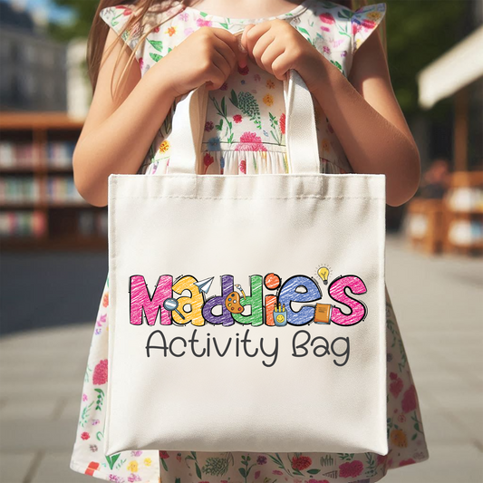 Girls Personalized Activity Tote Bag