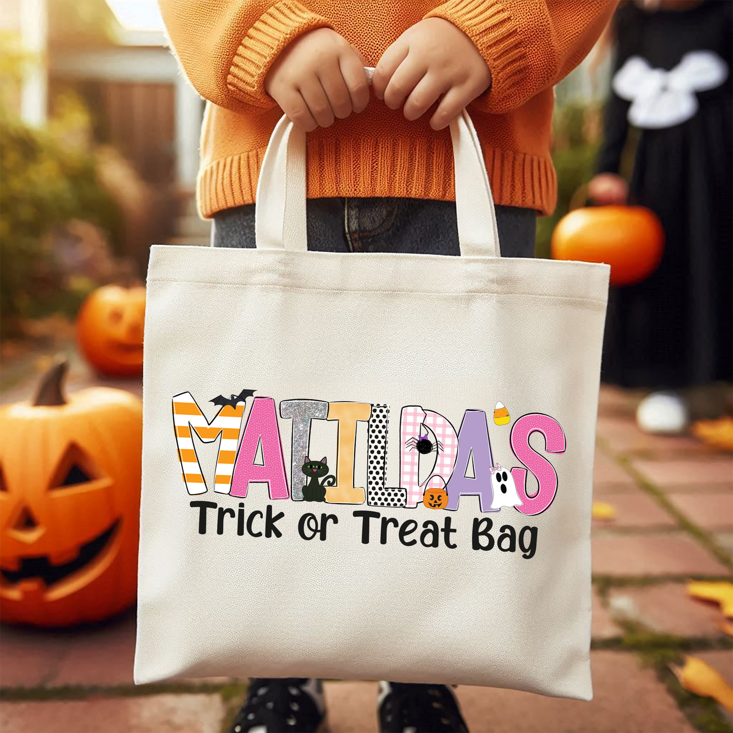 Cute Personalized Halloween Tote Bag