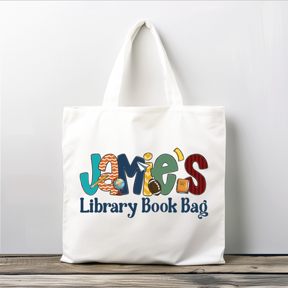 Personalized Boys Library Tote Bag