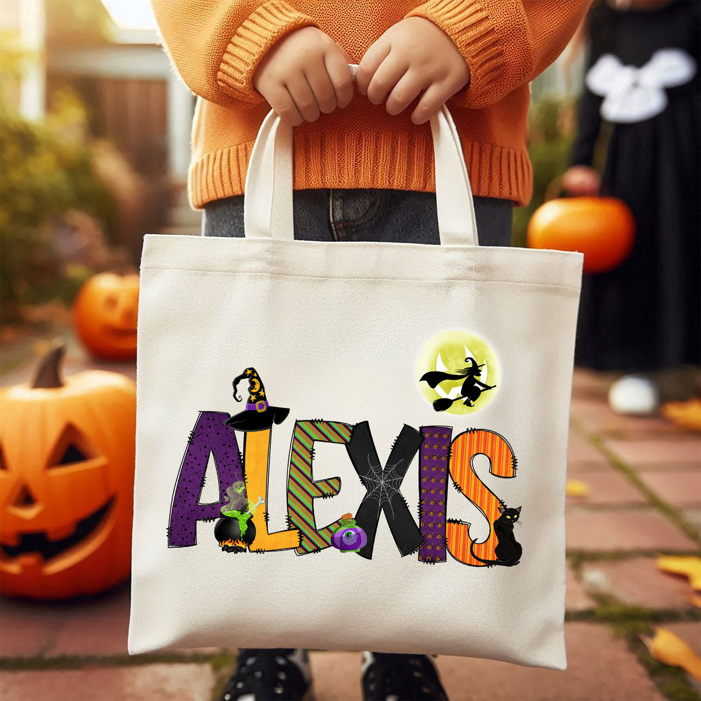 Girls Name Halloween Trick or Treat Bag