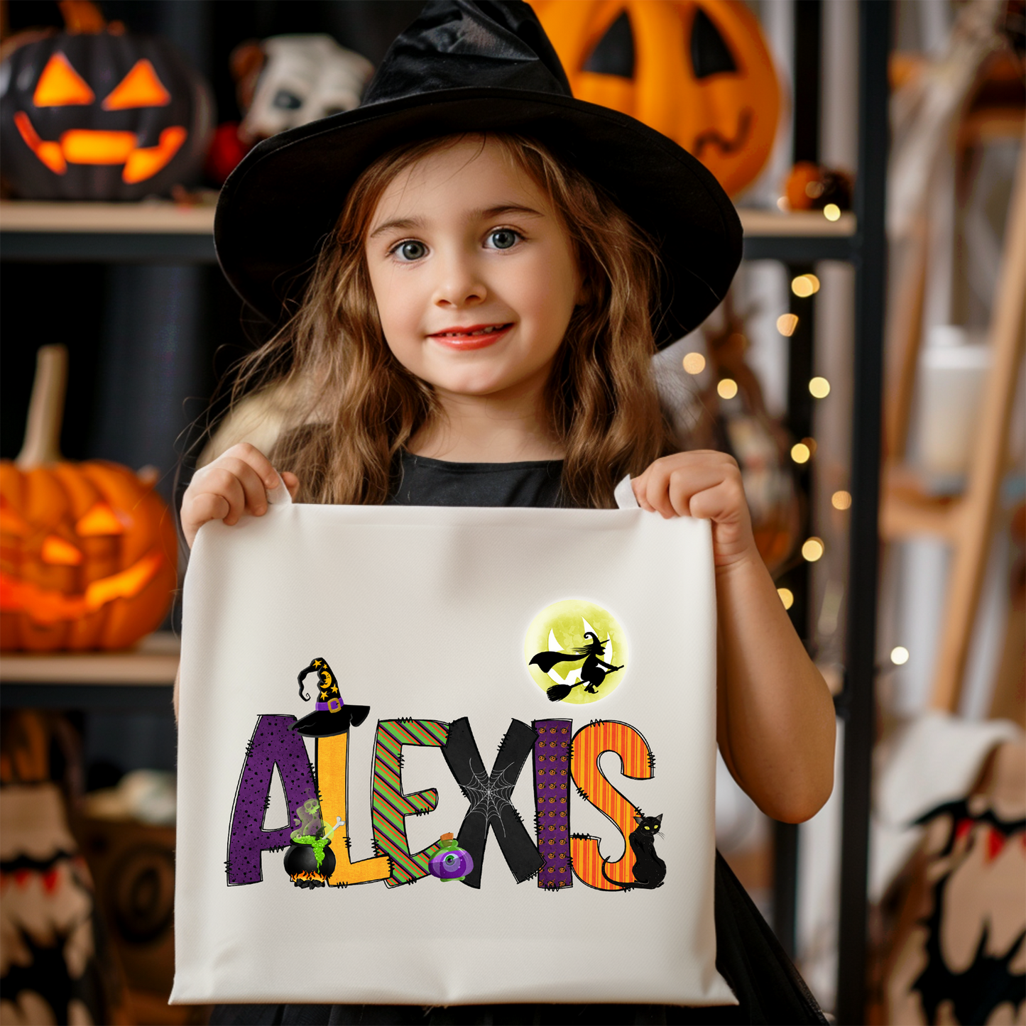 Girls Name Halloween Trick or Treat Bag