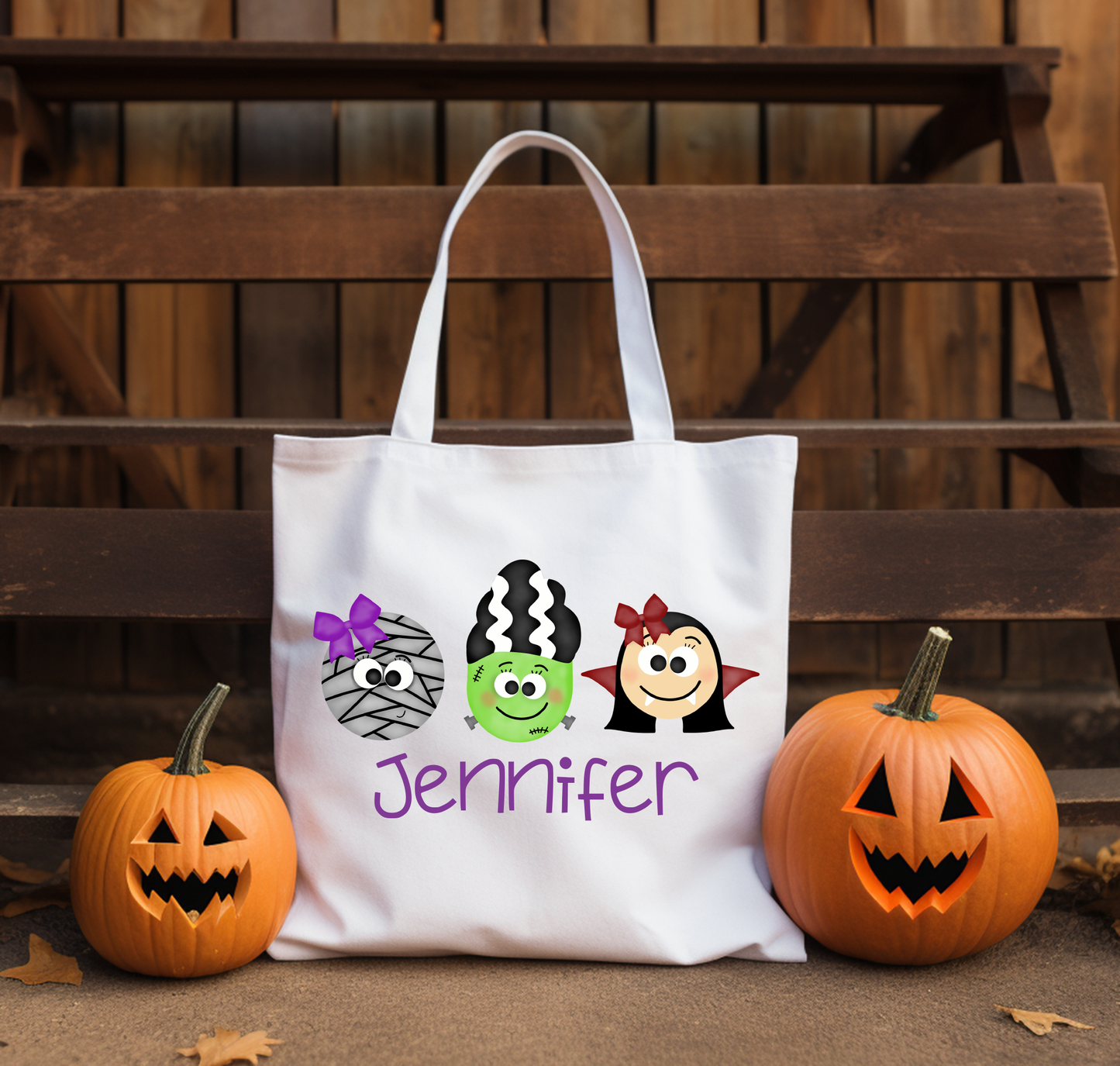 Girls Name Halloween Tote Bag