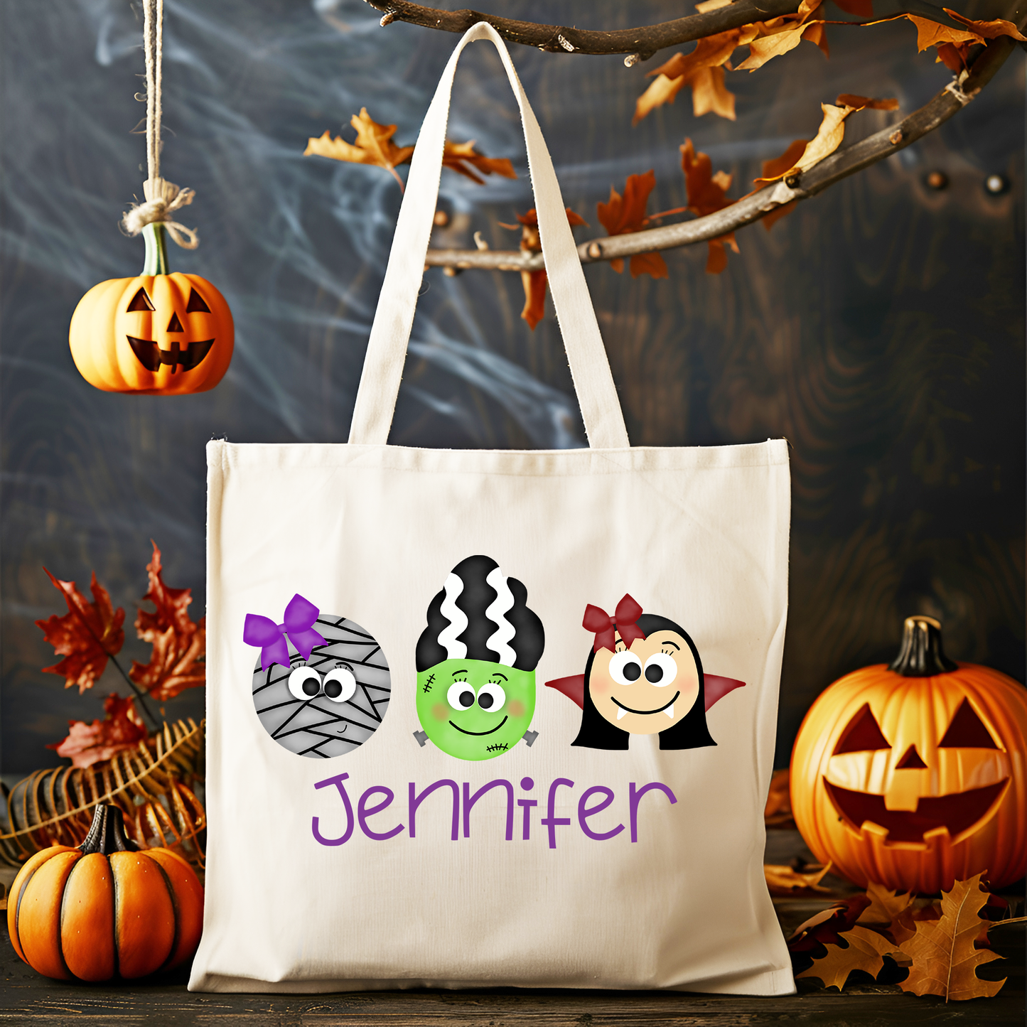 Girls Name Halloween Tote Bag