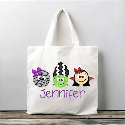 Girls Name Halloween Tote Bag