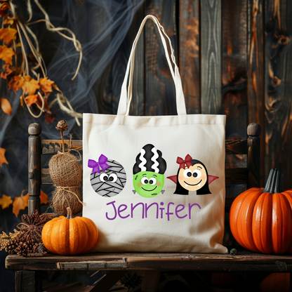 Girls Name Halloween Tote Bag