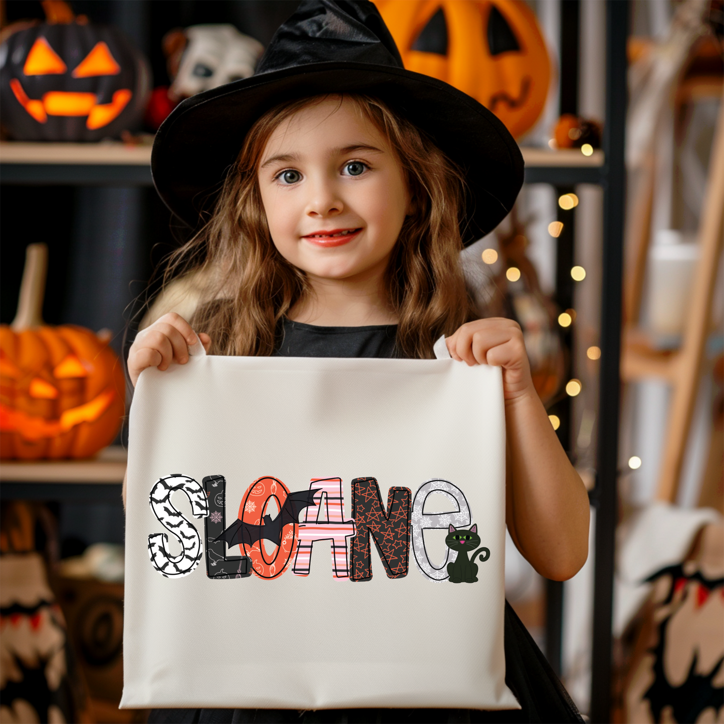 Girls Name Halloween Tote Bag