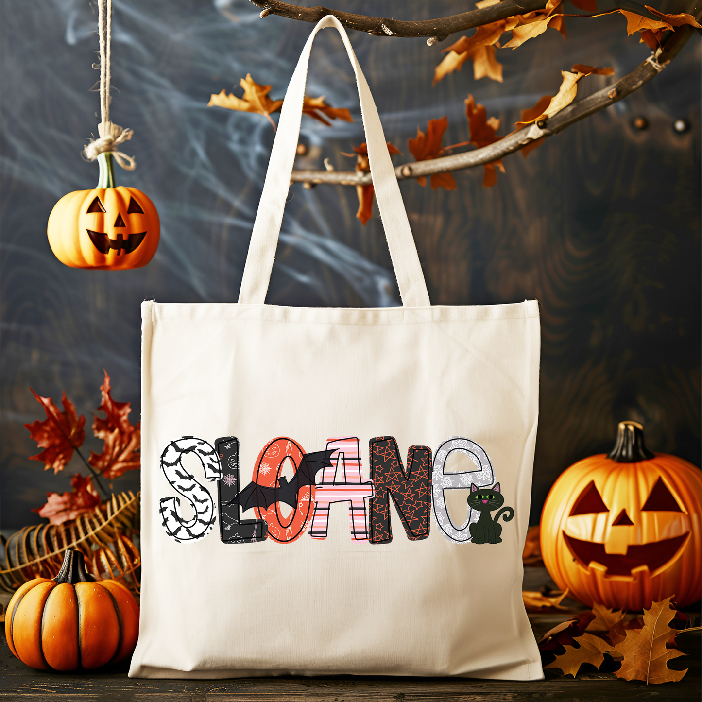 Girls Name Halloween Tote Bag